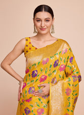 Paithani Silk Yellow Colour Saree